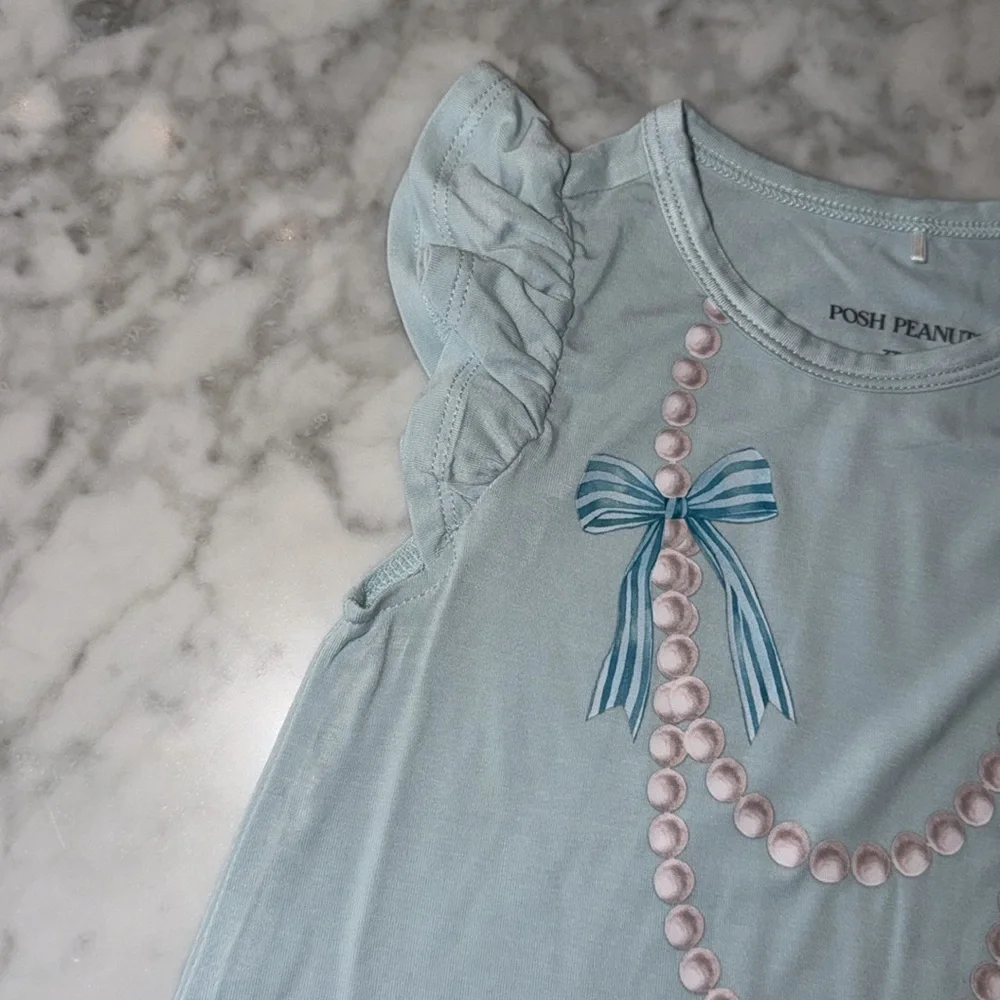NWOT POSH PEANUT RUFFLE SHORT SLEEVE SHIRT 3/4T
